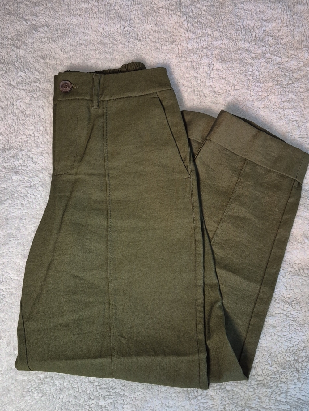 Green Pleated Slacks